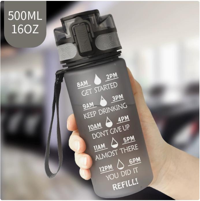 1L/500mL Plastic Kettle Tritan Material Matte Gradient Bounce Sports Water Bottle Space Cup Travel Cup