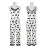 Bow Velvet Suspender Skirt Set Printed Lace Sexy Nightdress
