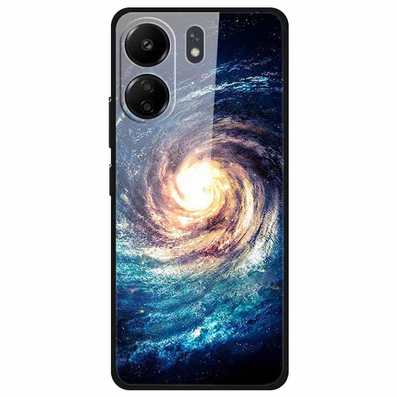 

For Xiaomi Redmi 13C 4G/Poco C65 4G Case Pattern Tempered Glass Anti-Drop Phone Cover Nebula