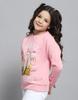 MONTE CARLO Girls Printed Pink Round Neck Full Sleeve Sweatshirt