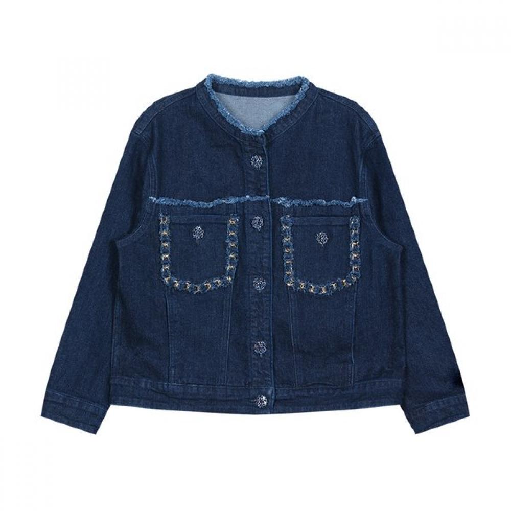 Son Jung Wan Denim Jacket With Pocket Chain Decoration Zjj6161011