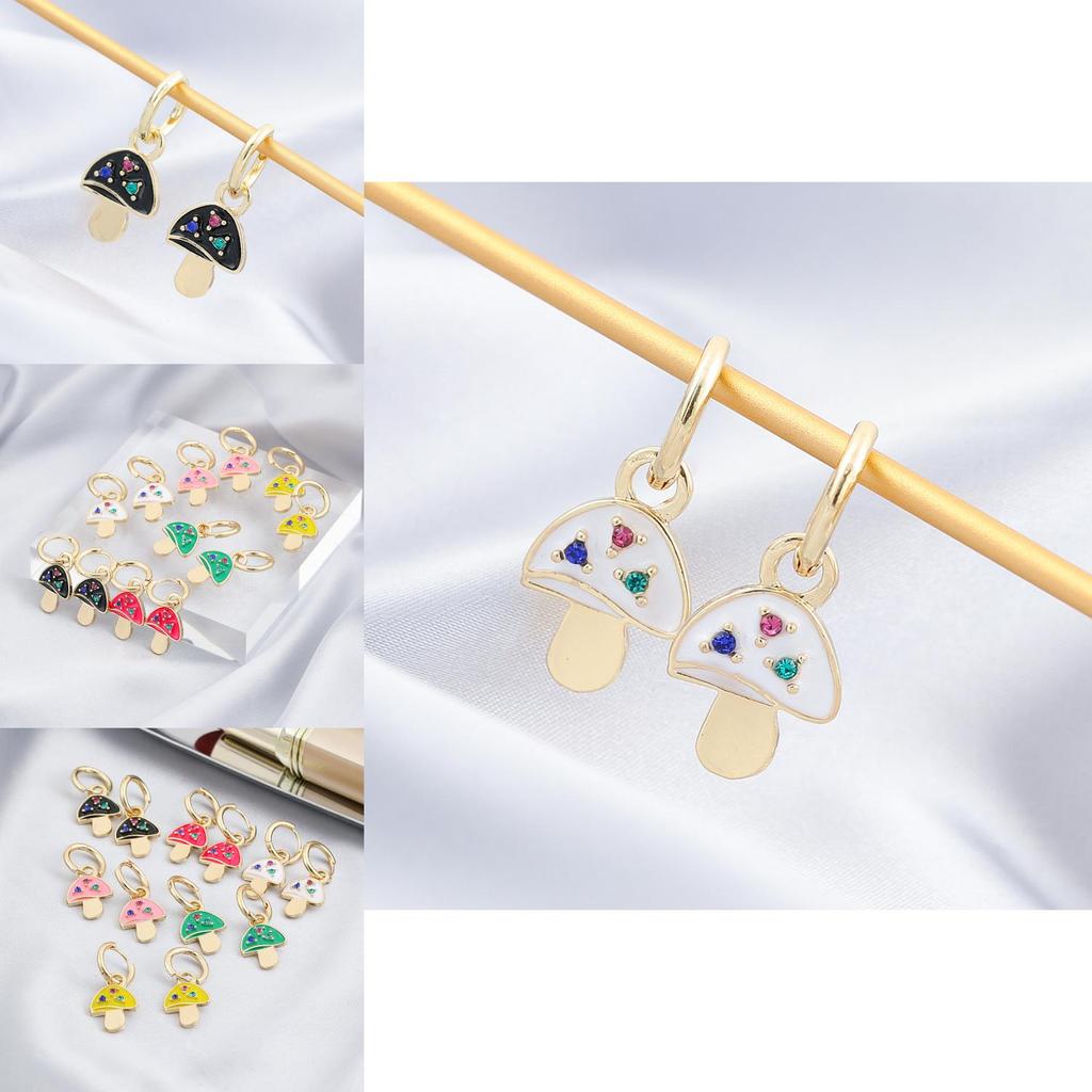 Contemporary Elegant Plated Geometric Mushroom Earrings For Women In Multiple Colors