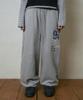 Lujeoseukeulleob Multi Logo Wide Sweatpants Gray