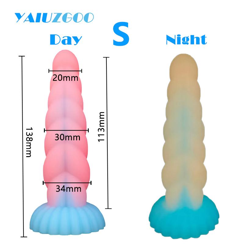 Silicone Soft Luminous Dildo Anal Toys for Women Men Masturbator Glowing Butt Plug Big Dildos with Suction Cup Adult Sex Toy