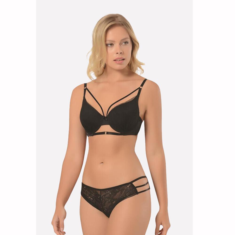 

Черный бюстгальтер и трусики NBB