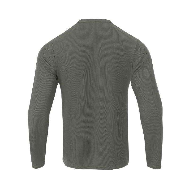 Men's Heavyweight Ribbed Long Sleeve Henley Shirt.