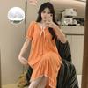 Sweet Princess Short-Sleeve Pajama Dress with Chest Pads
