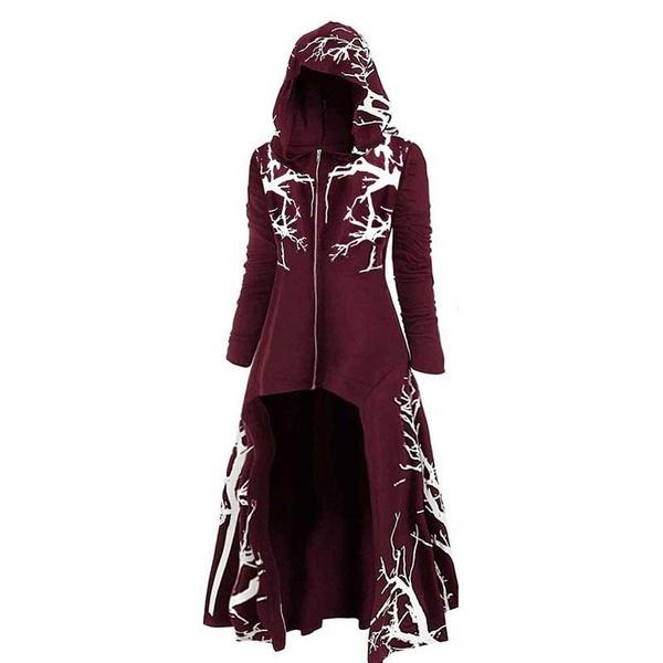 Jachetă cu șal neregulată pentru doamne, pelerina de Halloween, gotică, punk