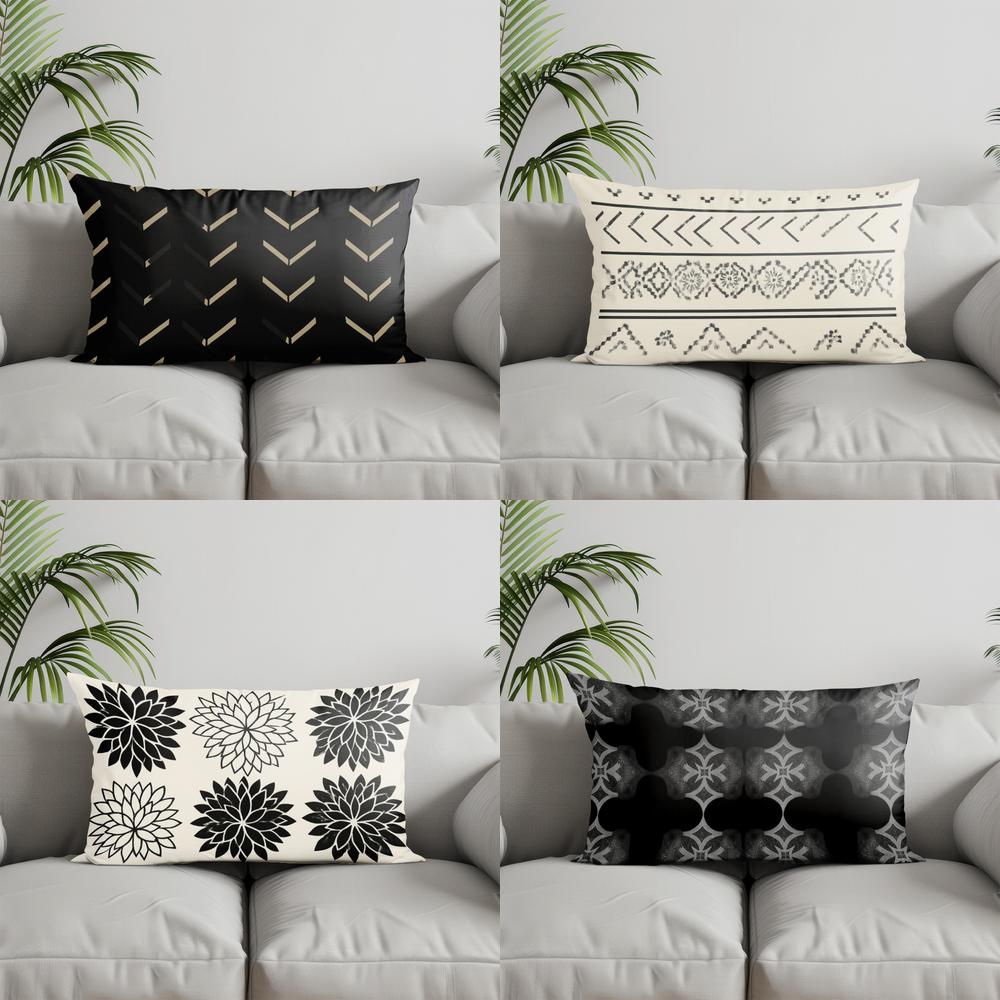 Home Decor Modern Geometric Pattern Pillowcase Suitable For Sofa Bedroom Car Pillow Cover Cushion Rectangular Back Cushion