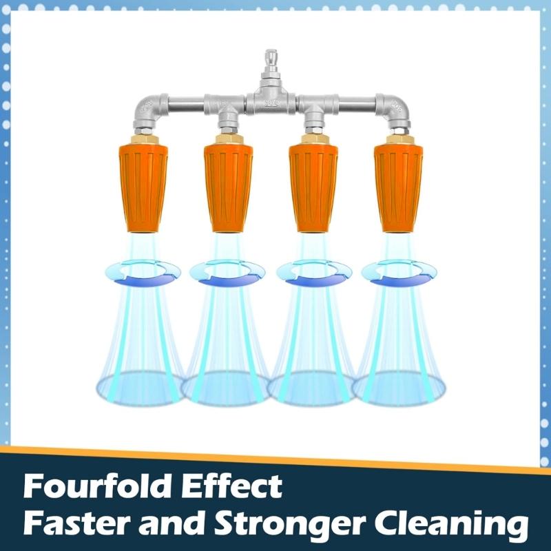 Rotating Sprinkler Water Turbines Nozzle Featuring 4Heads Corrosion Resistant Fittings Ideal for Highly pressure Outdoor Use