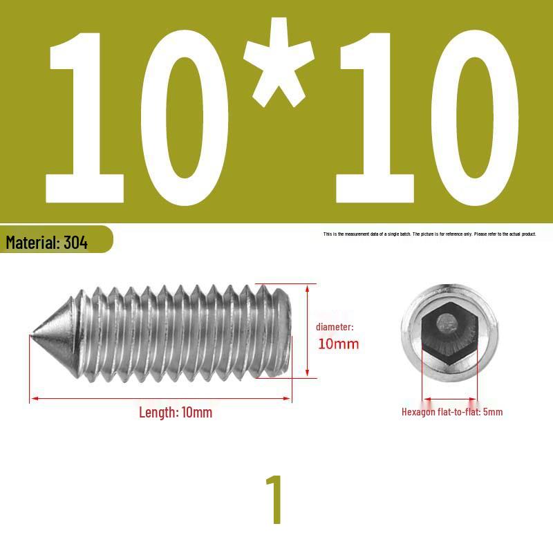 12.9 Edelstahl 304 Innensechskant Kegelspitze Gewindestift M2/M3