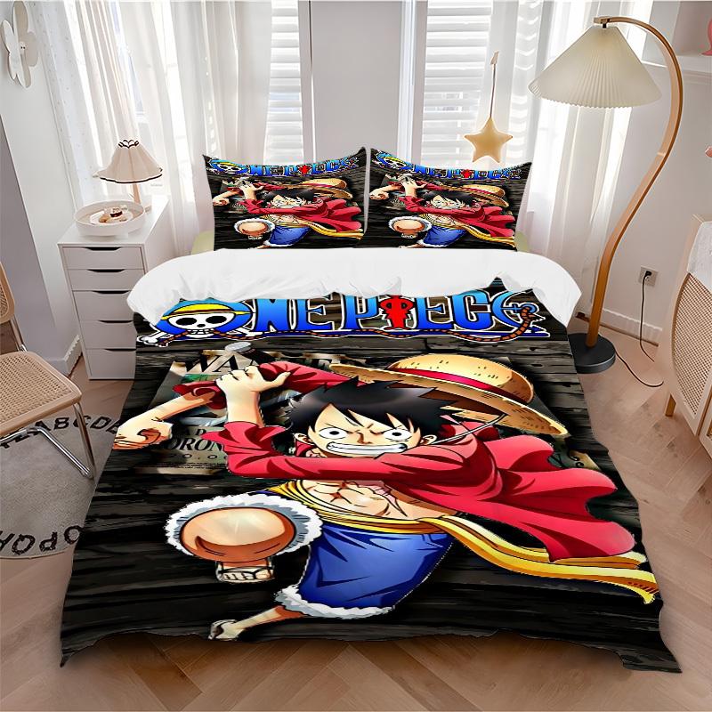 

3pc Luffy One Piece Bedding Set Guest Room Bedroom Decor Christmas Halloween Decor Birthday and Holiday Gifts- All Seasons 3pcs Quilt 097 135x200cm