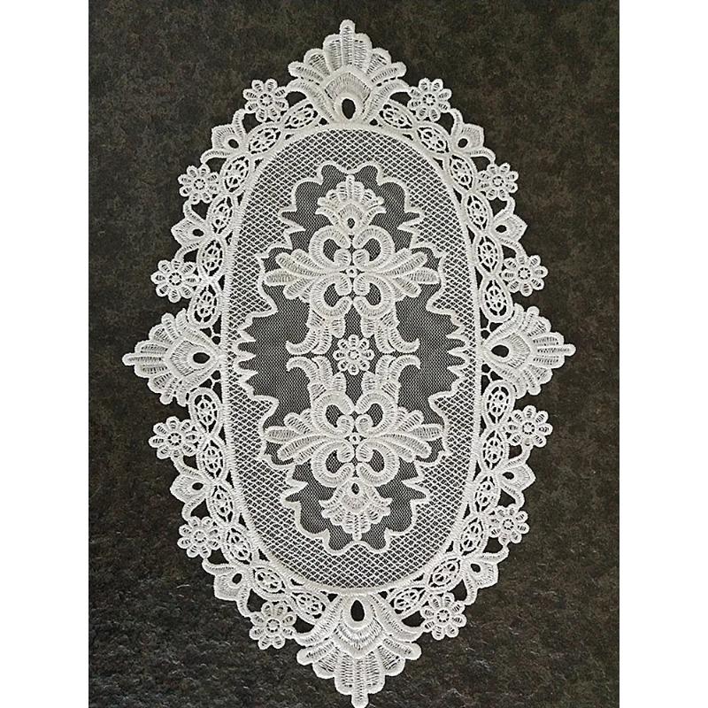 

Французская романтическая кружевная вышивка овальный стол коврик тарелка чашка подушка кухня ресторан el подставка под стакан банкет вечеринка кофе Oval 18x30cm
