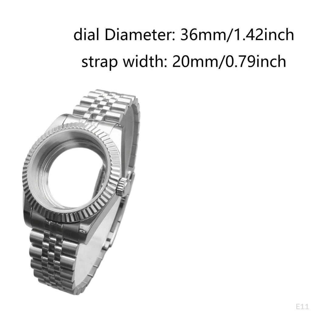 Watch Case Shell Band Versatile Direct Replaces for NH35 NH36 Movement 36MM No Clear Magnifier