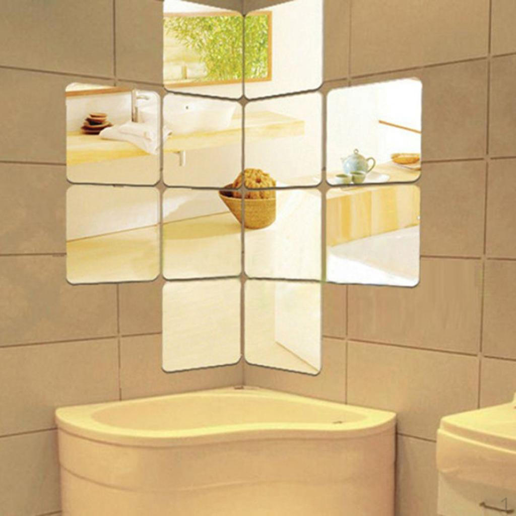 /Set Self Flexible Mirror Sheets Wall ers for Home Decor - 0.1cm Thickness