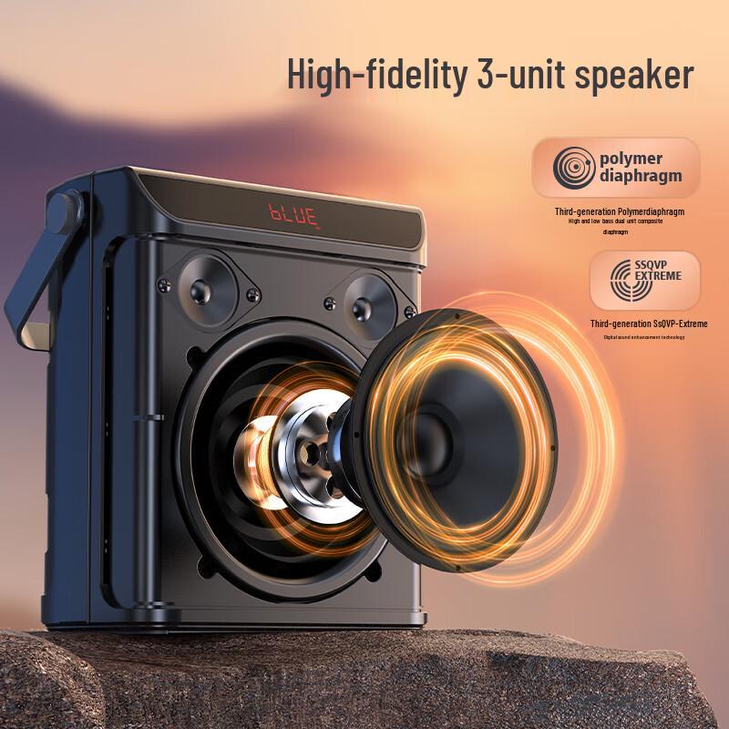 SANSUI Portable Outdoor Karaoke Bluetooth Speaker