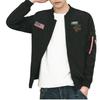 Manteau de veste à col de baseball brodé pour hommes, mode décontractée, ample