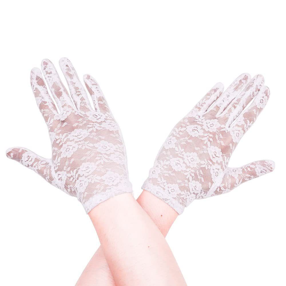 Elegant Bride Lace Gloves Thin Hollow-Out Mittens Fashion UV Protection Gloves  For Women Female