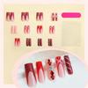 24 Pieces Long Square Press on Nail Christmas False Nail Full Cover Nail Art Decoration For Quick And Easy Application