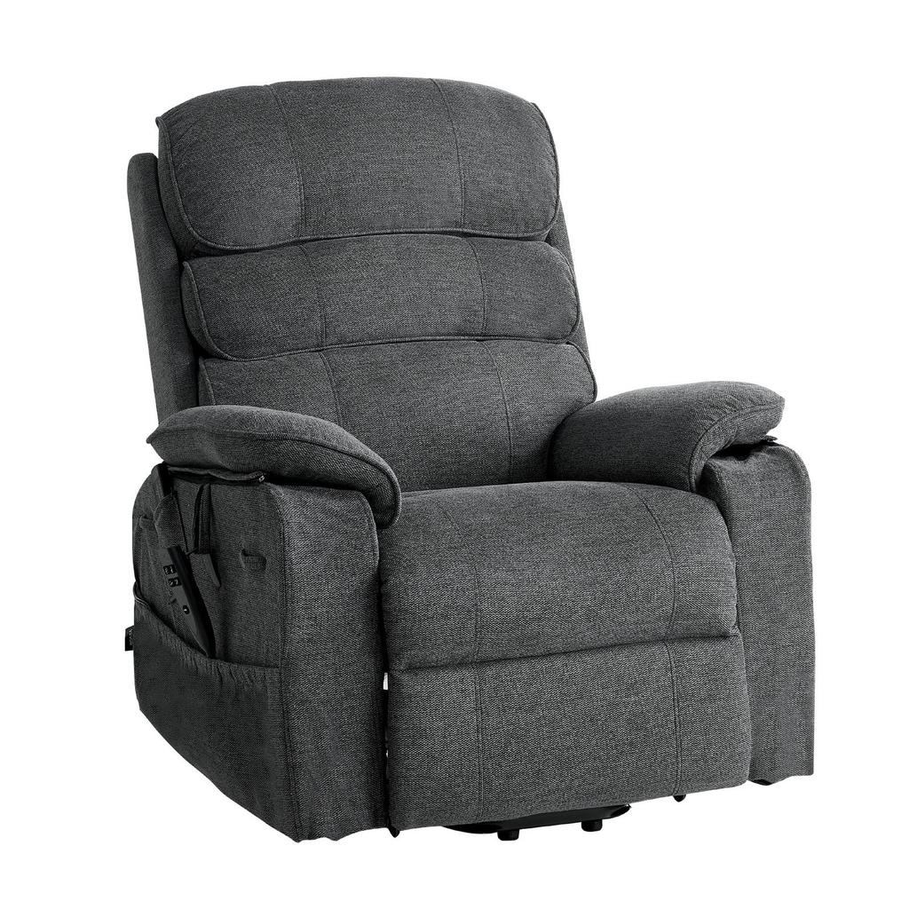 Power Lift Recliner Chair, Dual Motor, Medium Electric Lift Chair with Heat and Massage for Elderly, Infinite Position Adjustment, Chenille Fabric,