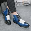 New Fashion Three Color Mixed Leather Boots Men Classic Lace-up Chelsea Boots Men Casual American Style Ankle Boots Size 38-48