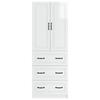 Cabinet Set 2 pcs High Gloss White 66 x 34.5 x 87 cm Particleboard