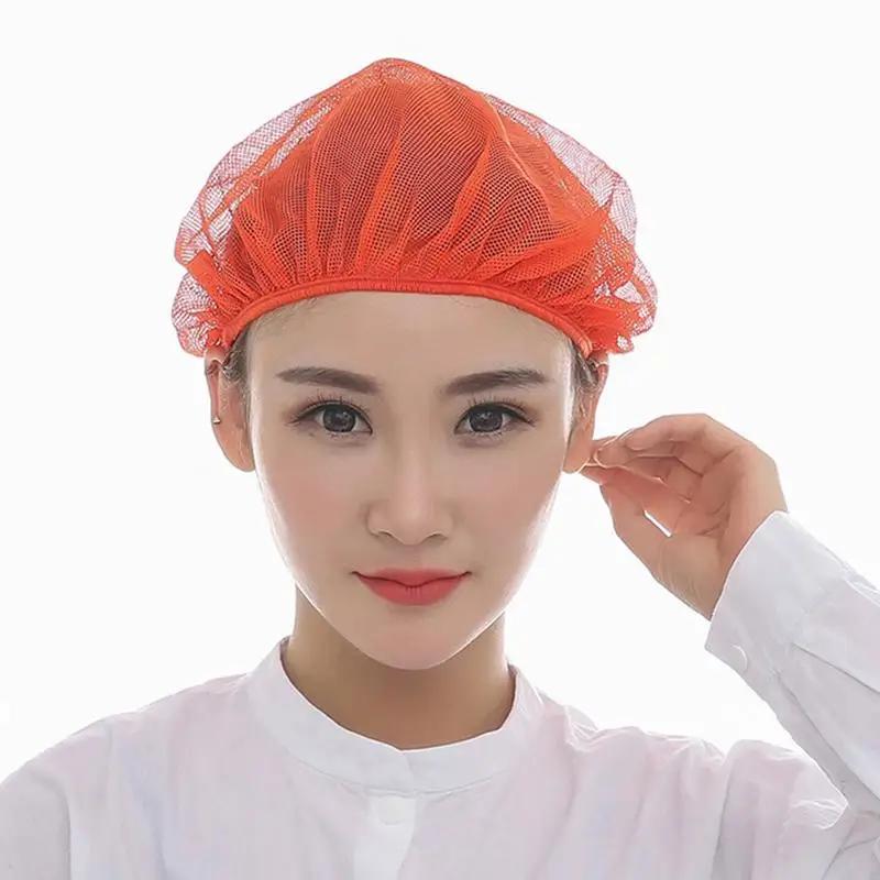 

2pcs Mesh Chef Hat Reusable Kitchen Restaurant Hotel Bakery Hat Catering Cooking Cap Workshop Cap