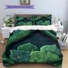 Pokémon Bulbasaur Pattern Bedding Home Decoration Birthday Gift (1 * Duvet Cover + 2 * Pillowcase, Without Core)