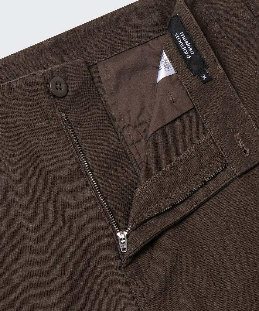 Musinsa Standard Back Satin Tapered Officer Pants [Brown]
