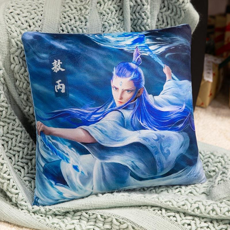 Devil Boy Nezha Printed Pillow Office Cushion Pillow Home Sofa Cushion Plush Toy