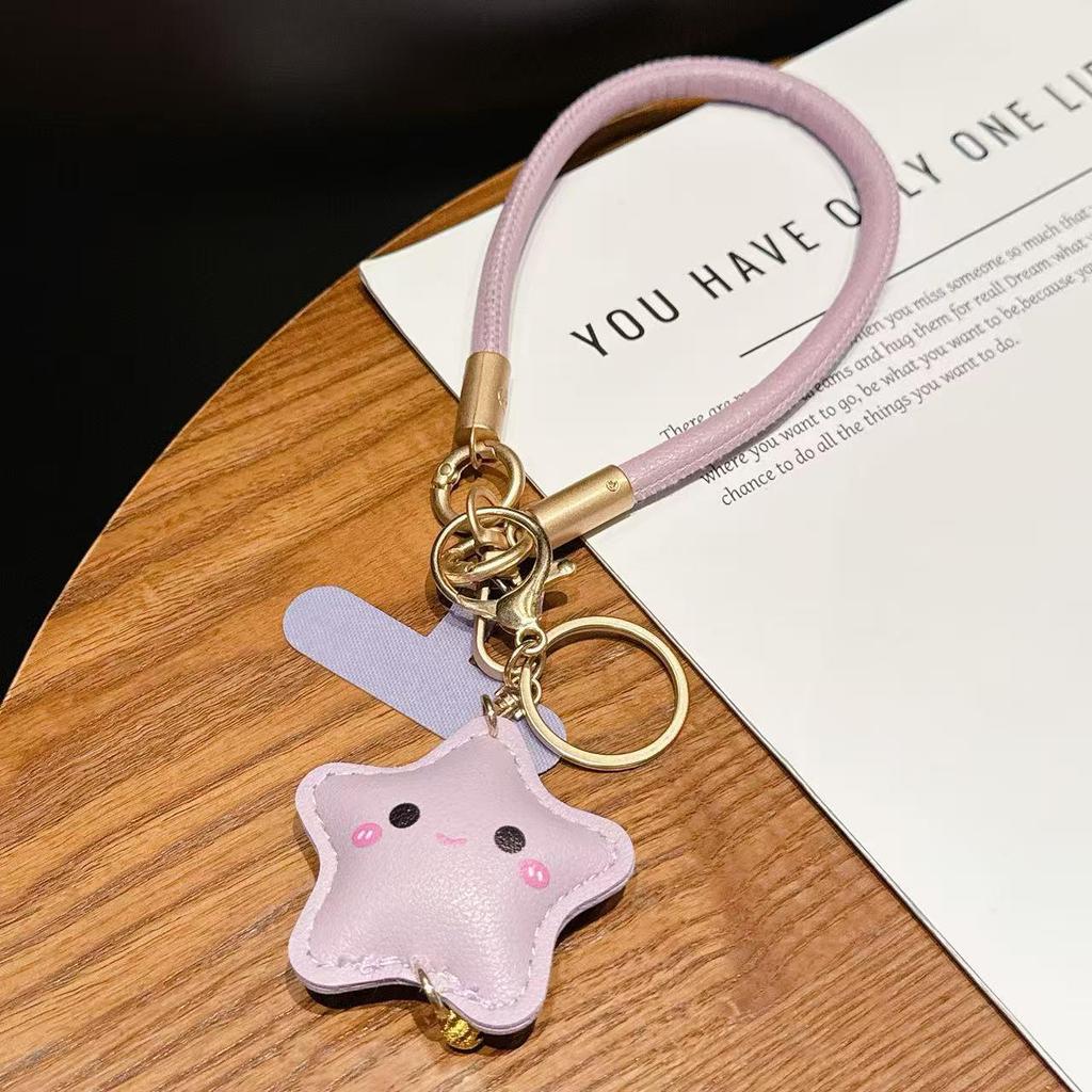 Creative Star Charm Phone Lanyard: Wristlet with Bell Pendant and Anti-Lost Handheld Chain