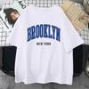 Brooklyn York Blue Design WoTshirt Street Hip Hop T Shirt Sport Soft Cotton Clothing Plus Size Loose T Shirt Clothing