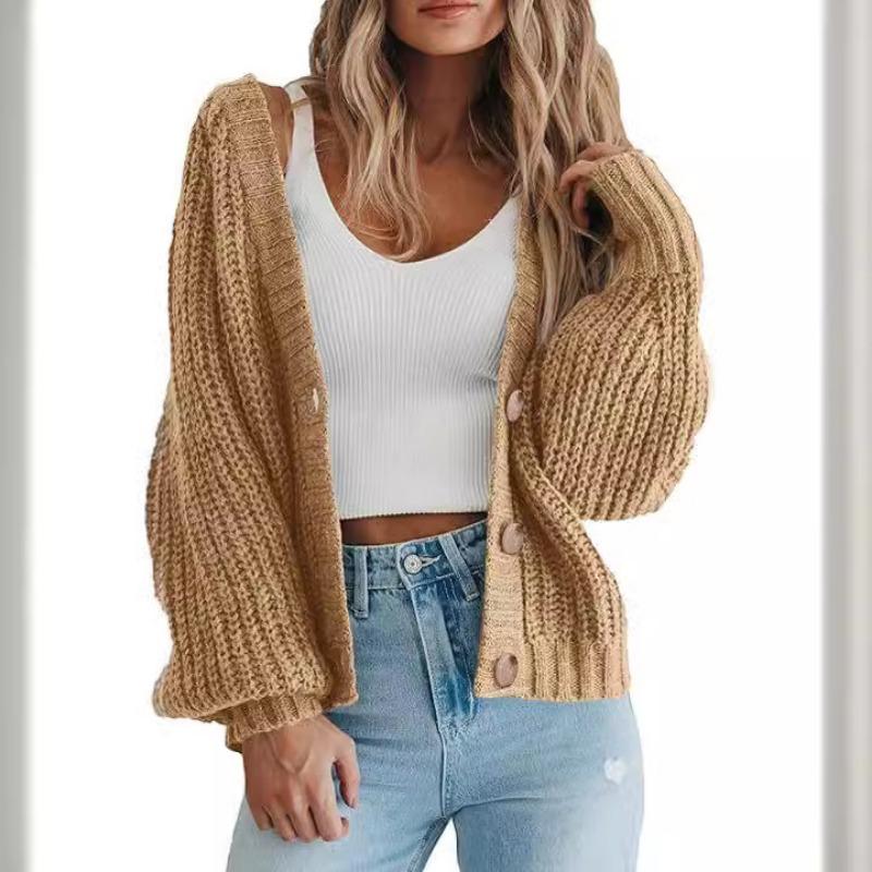 Autumn Winter European American Cardigans 2025 New Pine Knitted Jackets Women's European and American Sweaters