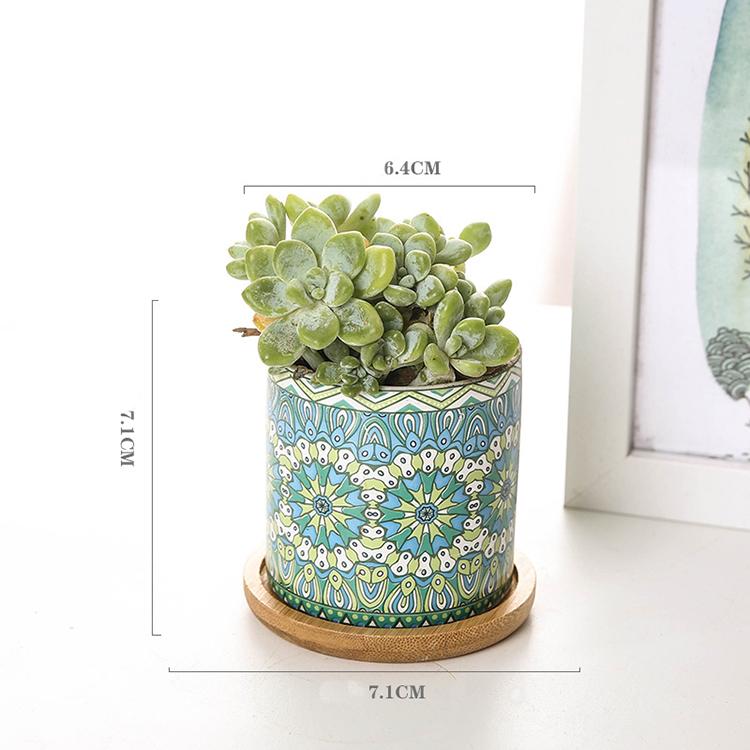 China Factory Ceramic Flower Pots Flower Pots & Planters (Light green,7.1*7.1*7.1cm)