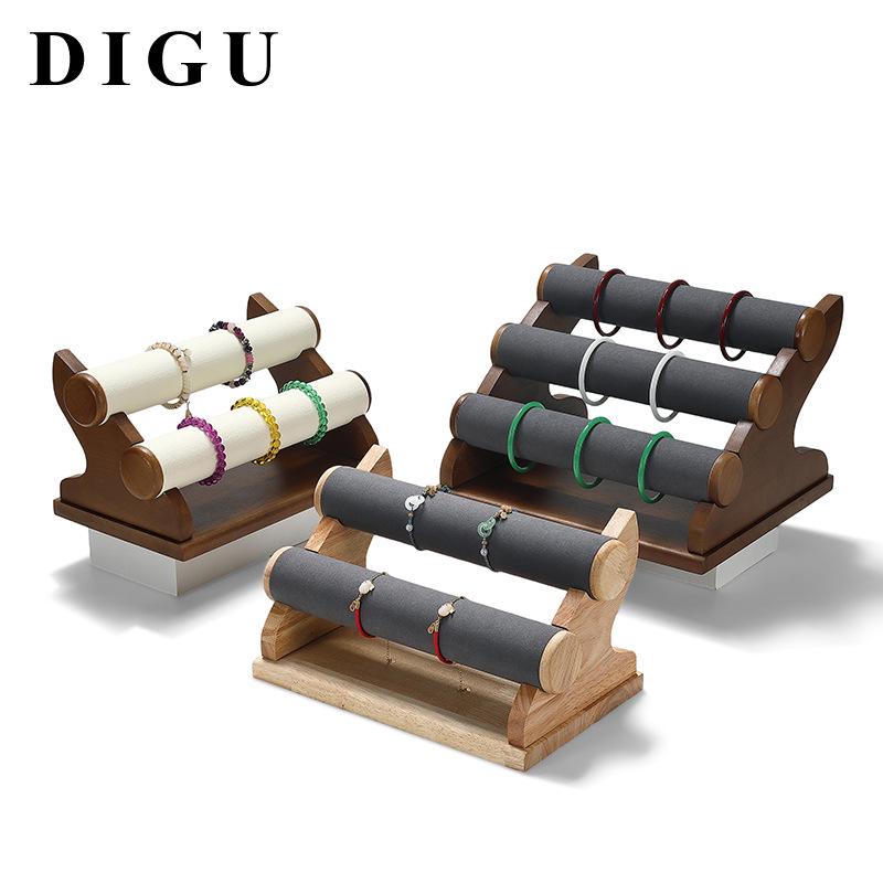 

Digu Solid Wood Jewelry Display Stand: Removable Tiered Bangle & Bracelet Storage Rack