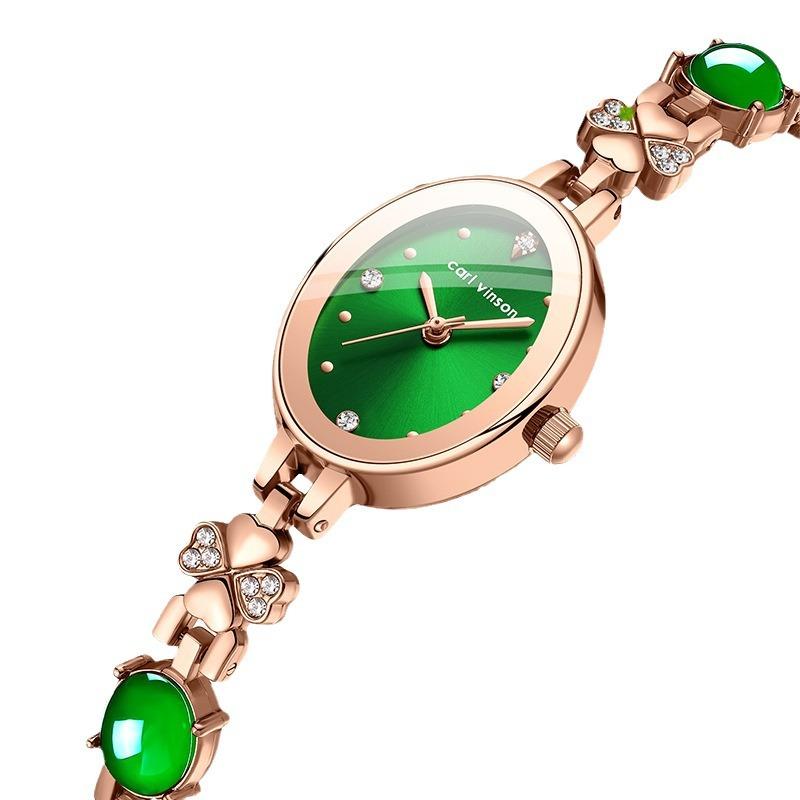 Quartz Watch Light Luxurious Niche Watch Voguish Stylish Waterproof Turquoise Decorated Bracelets Watch WomenLuxury Bracelets