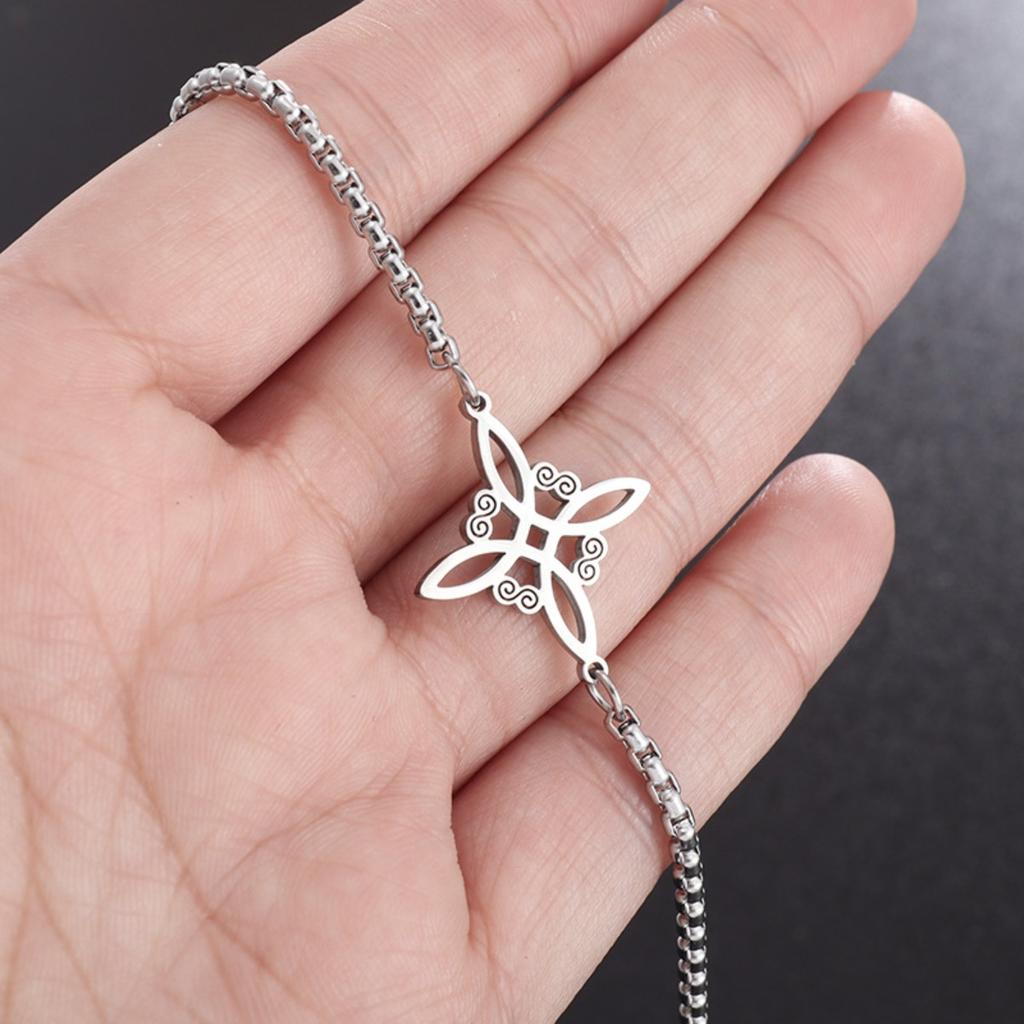 Gold Color Witch Knot Bracelet - Stainless Steel Jewelry for Women, Hypoallergenic Gift Bangles Accessories