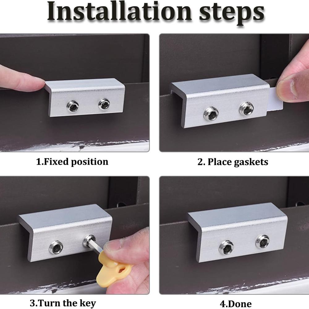 1/3/5pcs Sliding Window Locks Aluminum Alloy Window Stoppers Adjustable Window Door Frame Security Locks with Key for Home and Office