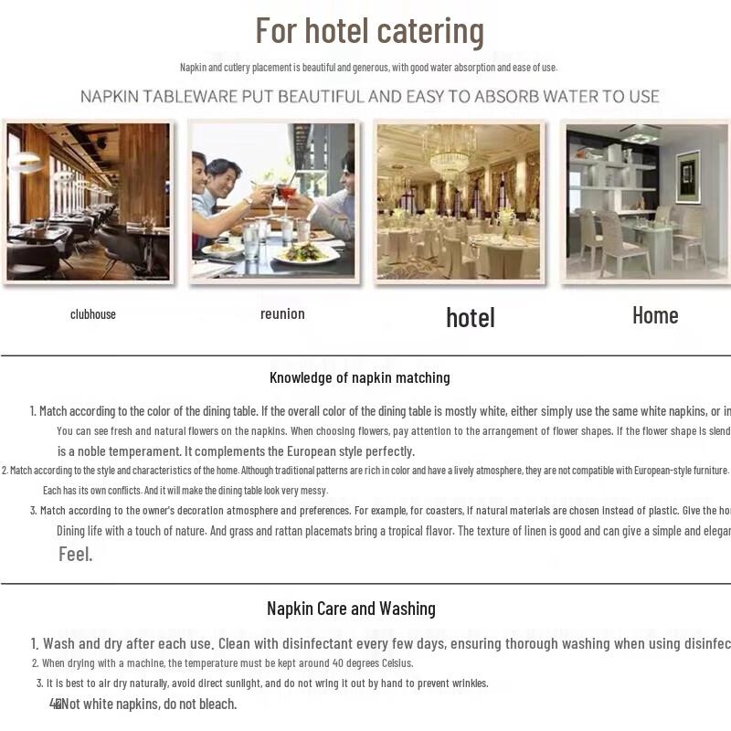 Hotel Napkins & Wiping Cloths