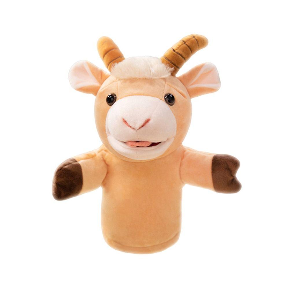 Cartoon Stuffed Hand Doll Cute Stuffed Plush Animal Toy Goat Sheep Plush Puppets Interactive Props