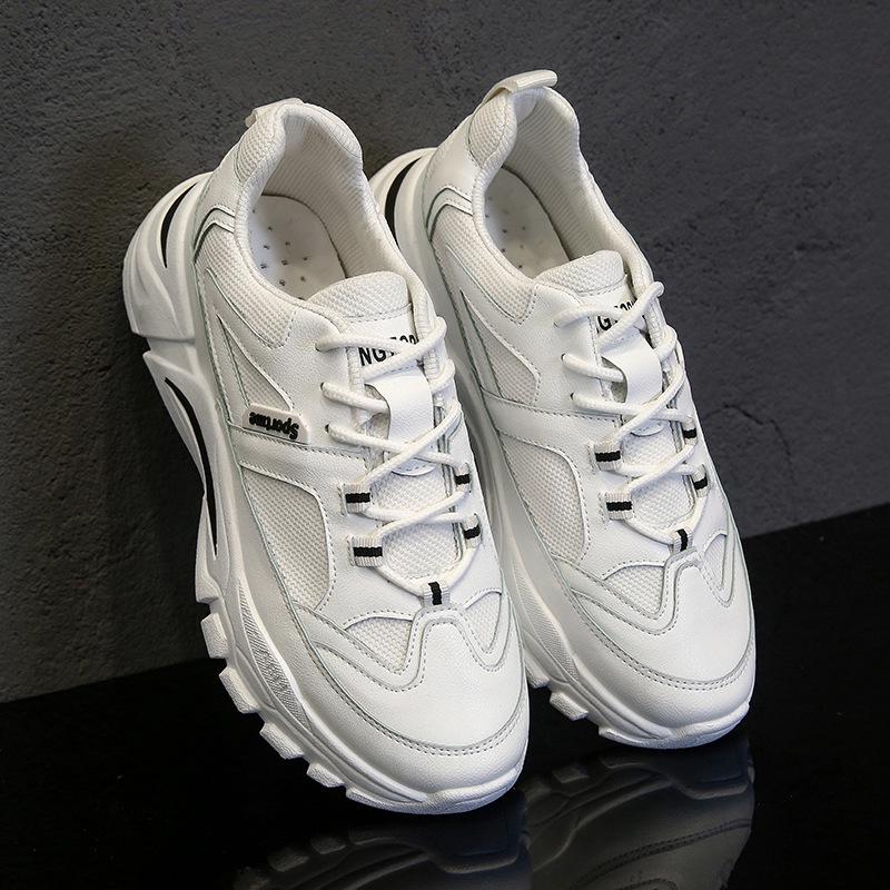 

2024 Новые популярные мужские туфли Модные туфли с увеличенной сеткой на шнуровке Легкие удобные дышащие модные повседневные спортивные туфли 21 44 белый