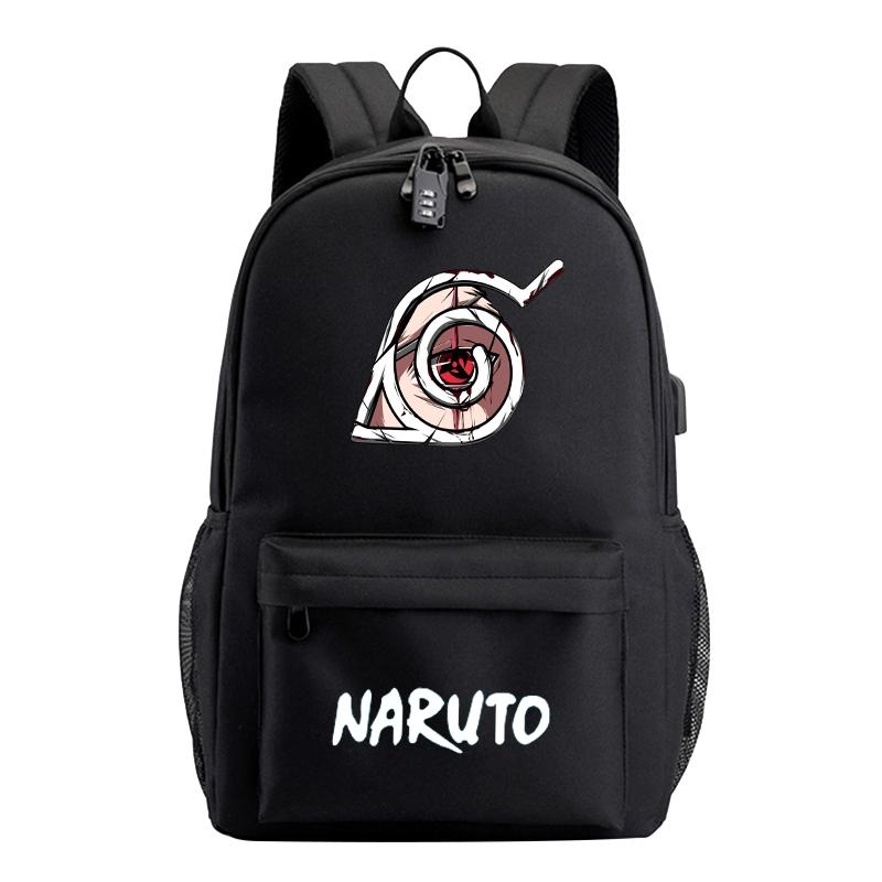 Anime Naruto Stöldskyddsryggsäck för tonårsflicka pojke tillbaka till skolanväska laptopväska bokväska män kvinnor fritidsreseväska