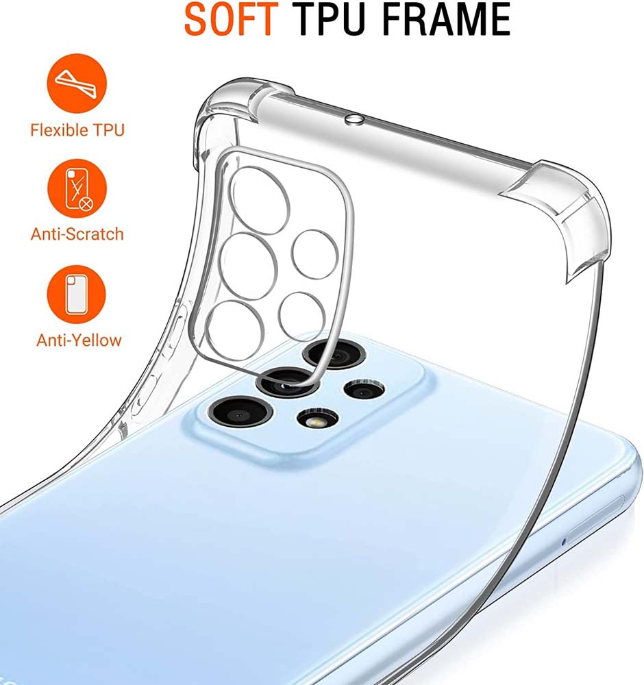 Nárazuvzdorné průhledné pouzdro na telefon pro Samsung Galaxy A52 A72 A13 A23 A33 A53 A73 A04 A04S A14 A24 A34 A54 A22 A32 5G Cover Fundas
