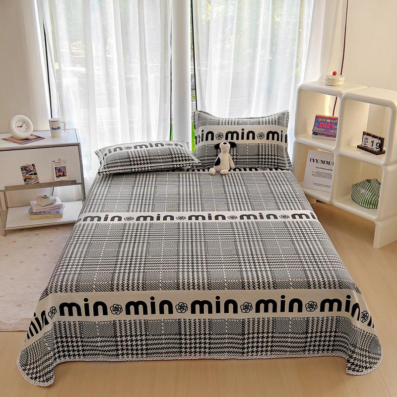 Nantong Wholesale Skin-friendly Cotton Sheets Single Piece Solid Color Washed Cotton Quilt Single Item Single Student Dormitory Polished Kang Single