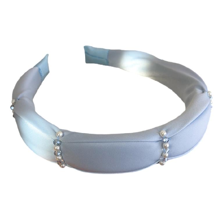 Luxury Floral Design Headbands For Women Fabric Hair Accessory With Bead Detailing Hairband Headwear For Special Event