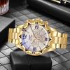 Light luxury business mixed bar scale fake three eye dial refined steel strip quartz watch.