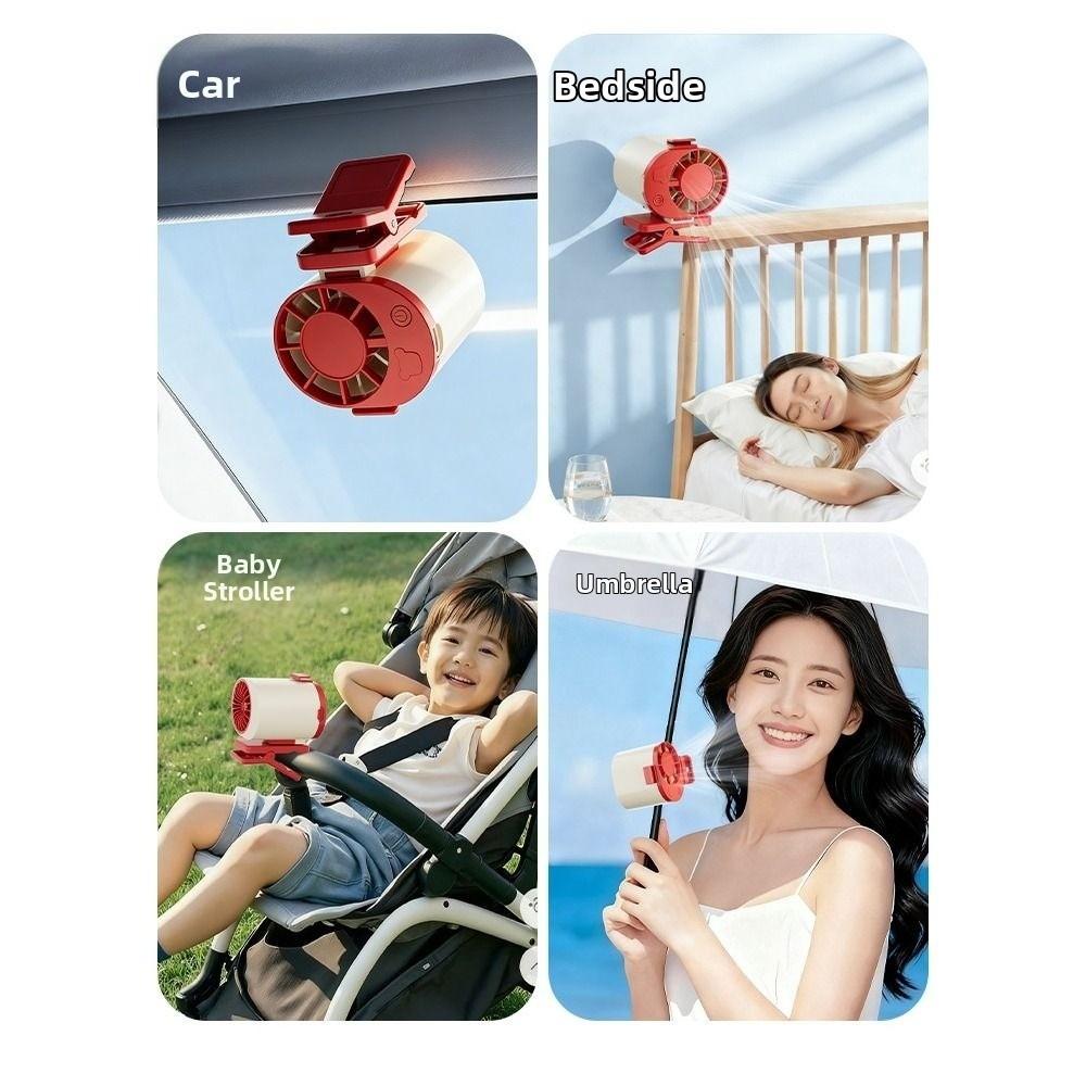 Quiet Operation Stroller Fan Clip On Umbrella Hanging Waist Fan Mini Mini Cooling Fan  Summer