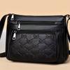 Black Crossbody Bag with Adjustable Strap and Zipper Closure, Casual Solid Color Messenger Bag with Tassel Detail and Polyester Lining