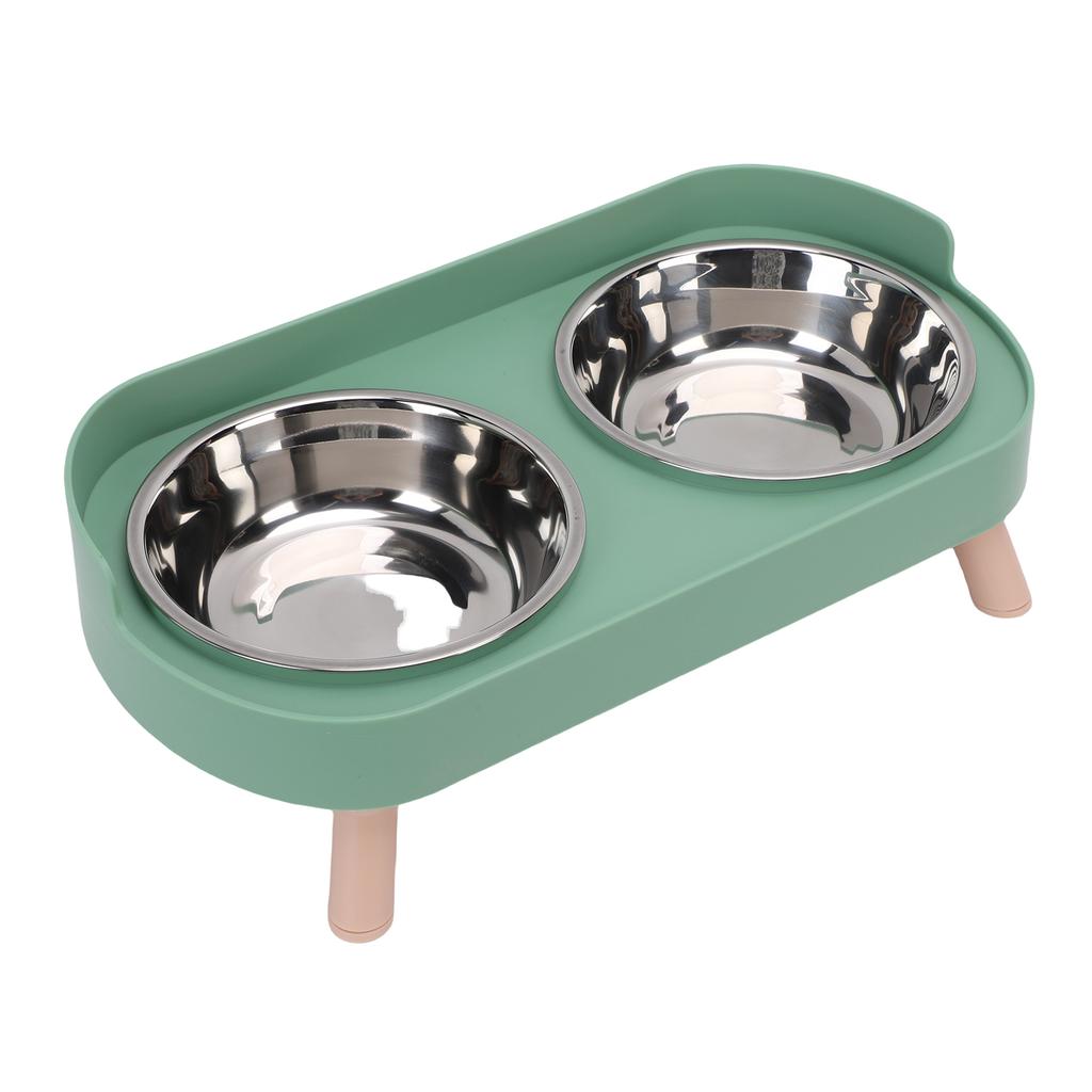 Zvýšená kočičí miska z nerezové oceli Integrované dvojité misky Zvýšená miska na kočičí jídlo a vodu pro domov
