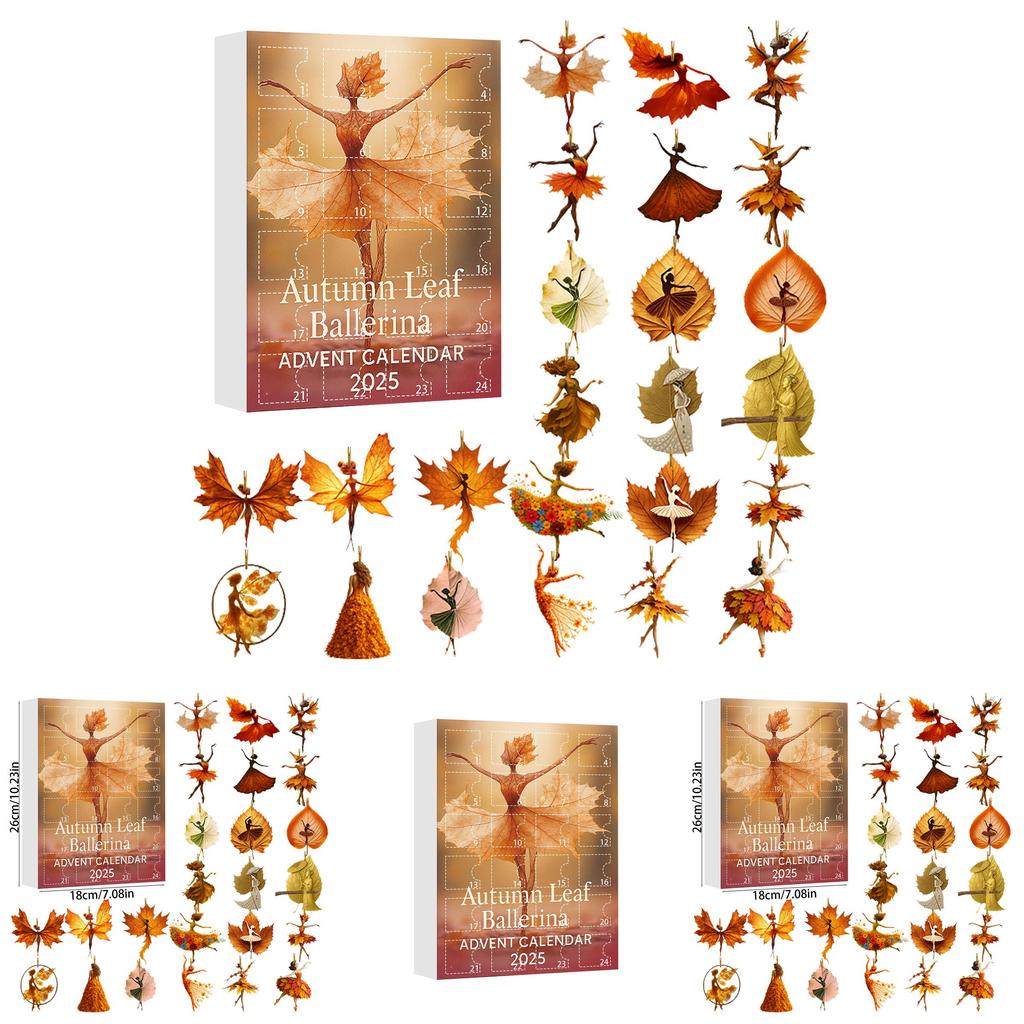 Christmas Countdown Calendar With Maple Leaf Girl And Ballet Dancer Acrylic Holiday Decor For Parties